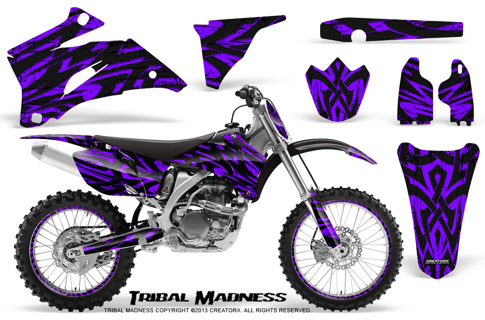 Yamaha YZ 250F 450F 06-09 Graphics Kit Tribal Madness Purple NP Rims